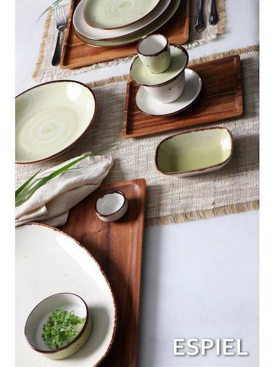 Espiel Terra Plate Desert made of Porcelain Green with Diameter 19cm 6pcs