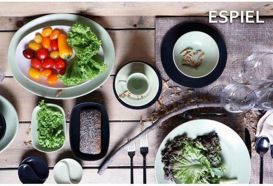 Espiel Plate Pasta Ceramic Green with Diameter 27cm 6pcs