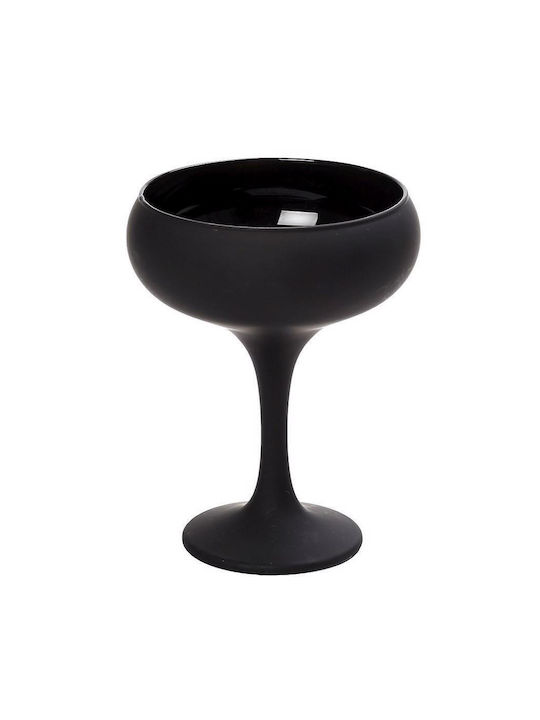 Espiel Maya Set of Glasses Champagne / White Wine made of Glass in Black Color Stemmed 270ml 6pcs