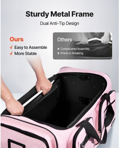 Vevor Sack Voyage Pink with Wheels Fabric