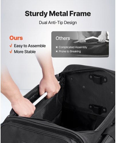 Vevor Sack Voyage Black with Wheels Fabric