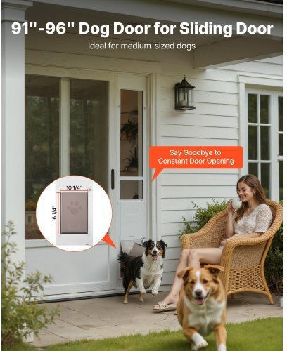 Vevor Door Dog made of Metal in White Color 26.04 x 41.28cm