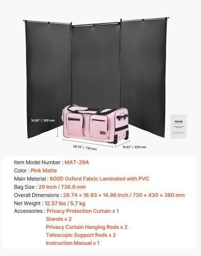 Vevor Sack Voyage Pink with Wheels Fabric