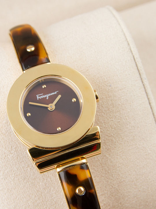 Salvatore Ferragamo Ceas de Damă cu Maro Brățară Metalică