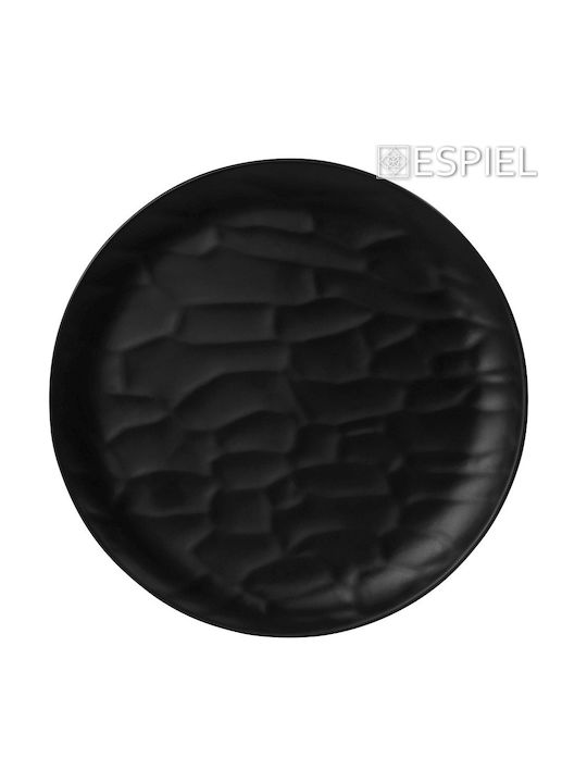 Espiel Wavy Чиния Плитко от Меламин Черен с Диаметър 21см 6бр