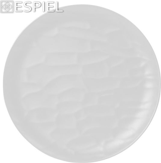 Espiel Wavy Plate Shallow made of Melamine White with Diameter 21cm 6pcs