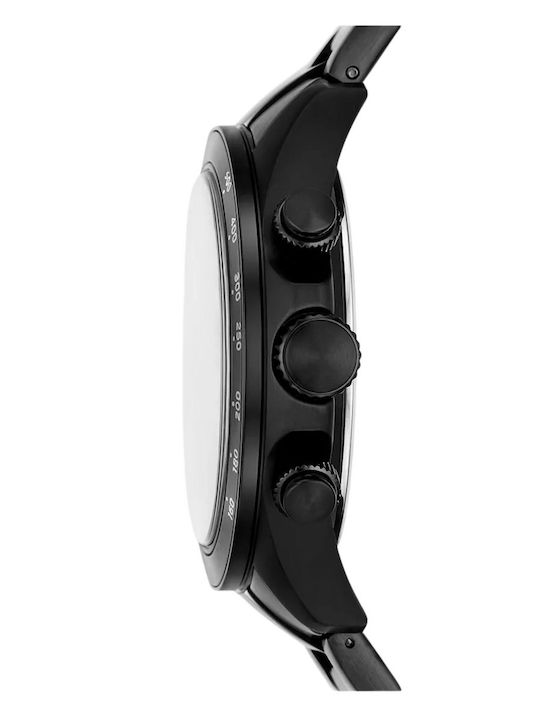Fossil Herrenuhr Batterie mit Schwarz Metallarmband