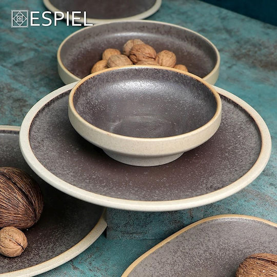 Espiel Karma Plate Shallow made of Porcelain Brown with Diameter 29cm