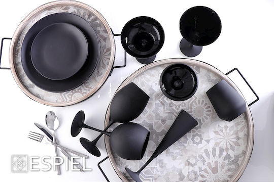 Espiel Maya Σετ Ποτήρια Κοκτέιλ/Ποτού από Γυαλί Μαύρο RAB324K6 6τμχ