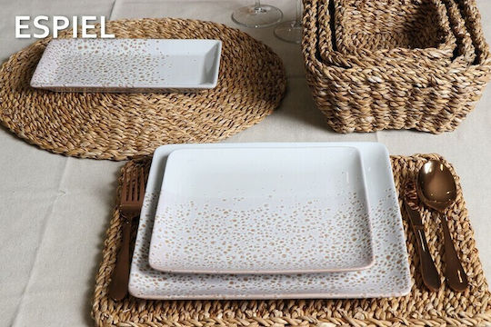 Espiel Artisti Serving Plate Shallow Square Beige 27x27cm 6 Pieces