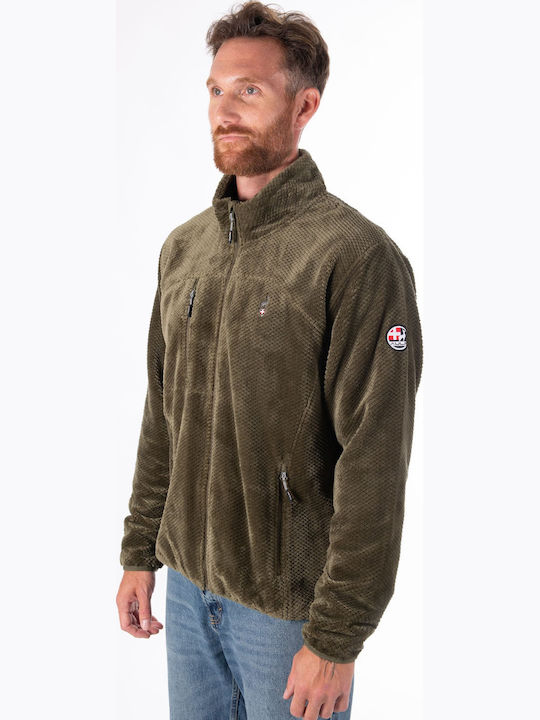 Men's Fleece Cardigan Khaki