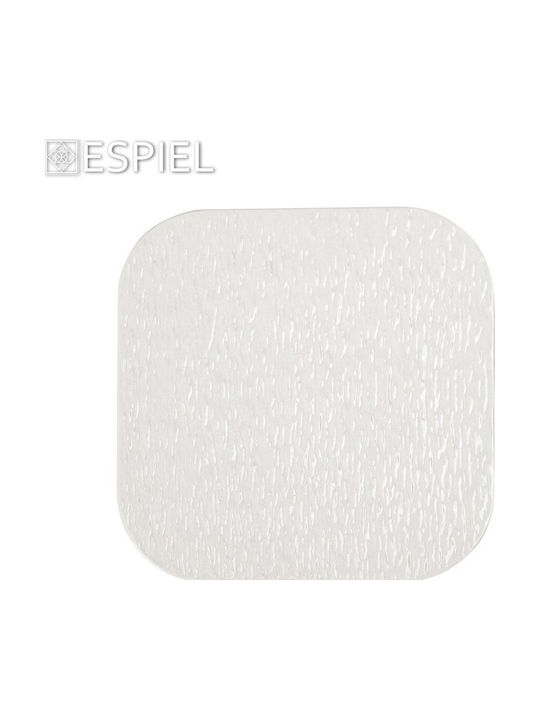 Espiel Siders Teller Untiefe Platz aus Porzellan Weiß 20.3x20.3cm
