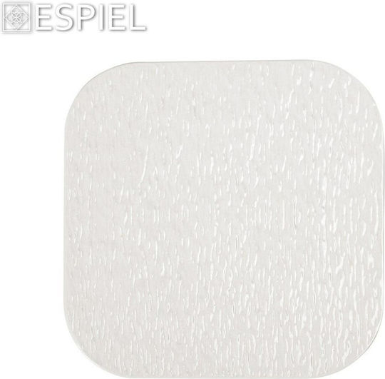 Espiel Siders Plate Shallow Square made of Porcelain White 20.3x20.3cm