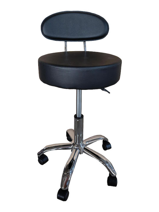 Office Desk Stool with Backrest Tebere Black 35x35x65cm