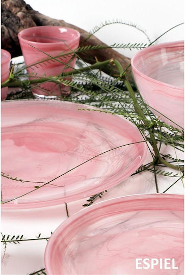 Espiel Atlas Set of Glasses Water made of Glass in Pink Color 6pcs