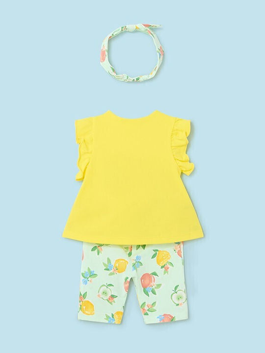 Kids' Set with Leggings Summer 3pcs Yellow