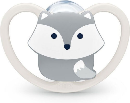 Nuk Space Orthodontic Pacifier Silicone with Case Fox - White for 0-6 months
