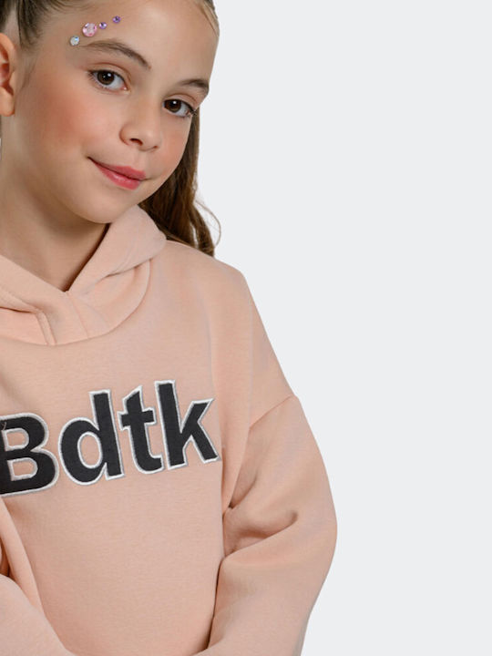 Kids Sweatshirt With Hood And Pockets Pink