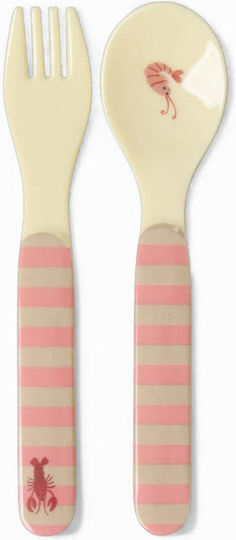 Rice Feeding Set Dinner made of Melamine Pink 4pcs