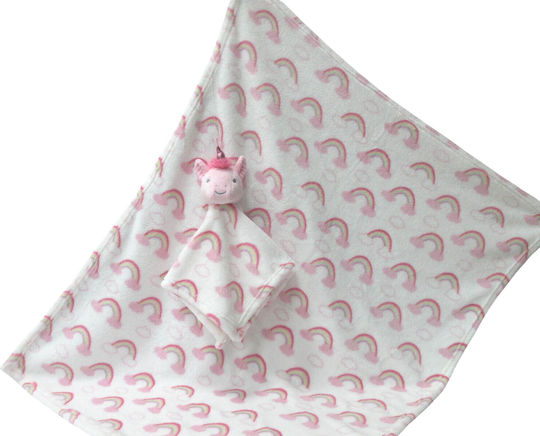 Viopros Baby Blanket Nursery Swaddling Blanket Fleece Pink 70x90cm 2 Pieces