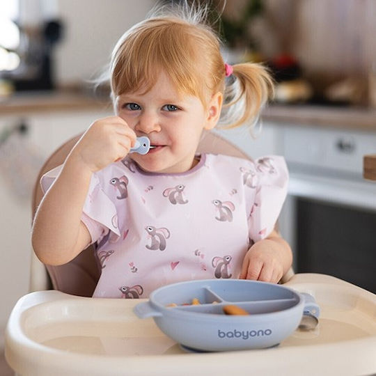 Babyono Baby Food Plate made of Silicone Blue