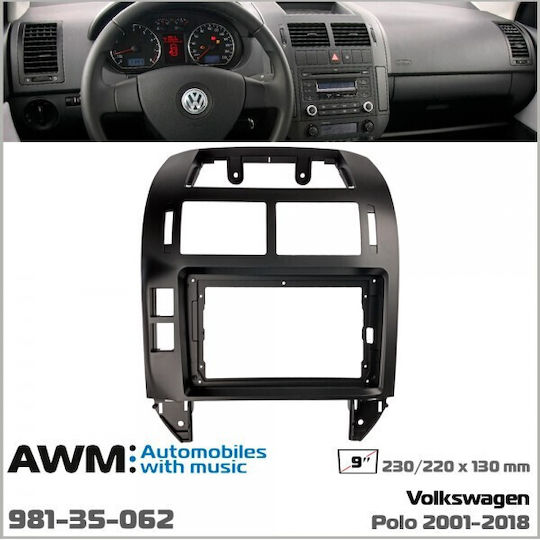 Bizzar Κιτ Εγκατάστασης 2 Din Συμβατό με Οθόνη 9" για Volkswagen Polo 2002-2009