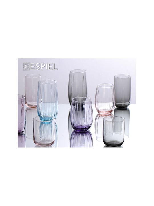 Espiel Iconic Set of Glasses Water / White Wine / Cocktail/Drinking made of Glass in Gray Color 6pcs