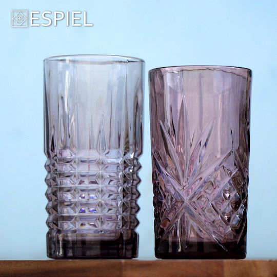 Espiel Patrick Set of Glasses Water made of Glass in Gray Color 390ml 6pcs