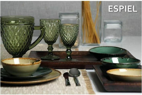 Espiel Tristar Set of Glasses Water made of Glass in Green Color Stemmed 280ml 6pcs