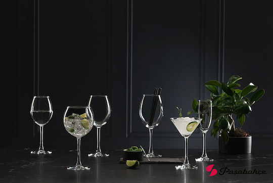 Espiel Enoteca Set of Glasses for White and Red Wine from Glass Red SP44228K6 6 Pieces