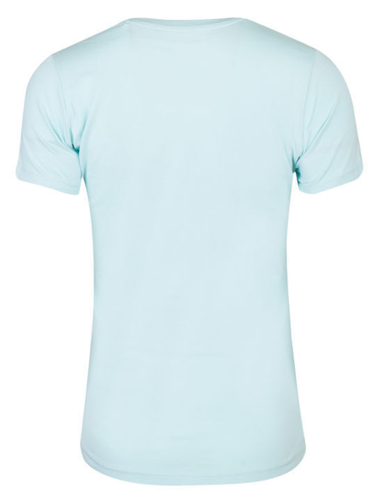 'new Virginia' Women's Summer Blouse Cotton Short Sleeve Light Blue