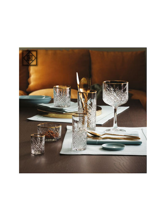 Espiel Golden Touch Timeless Set of Glasses Water / Cocktail/Drinking made of Glass in Gold Color 295ml 4pcs