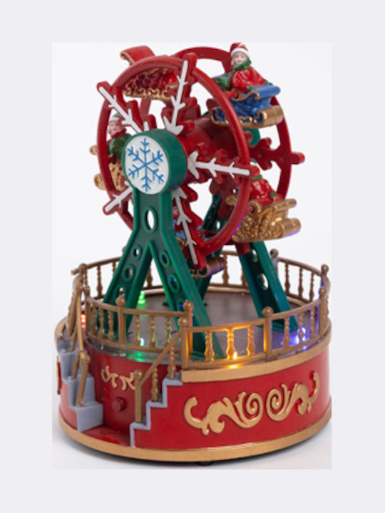 Riesenrad Schneeflocke Licht Musik Bewegung Batterie 13x13x18,5cm Riesenrad Schneeflocke Licht Musik Bewegung Batterie 13x13x18,5cm