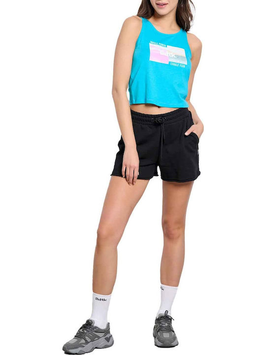 Women's Athletic Crop Top Sleeveless Aqua Velva