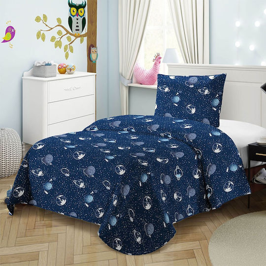 Viopros Kids Single Quilt Set with Pillowcase Blue 160x240cm