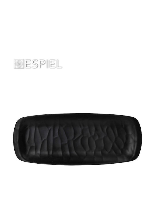 Espiel Wavy Plate Shallow Rectangular Black 33.5x13.5cm 6pcs