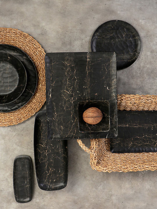 Espiel Black Wood Чиния Плитко Дърво Черен с Диаметър 26см 6бр