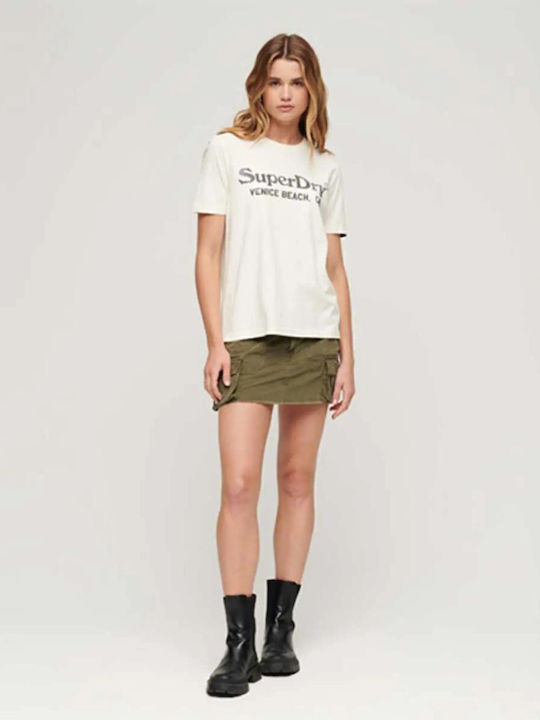 Superdry D1 Ovin Metallic Venue T-Shirt Λευκό