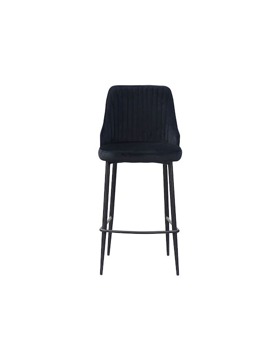 Scaune Bar Tapițat cu Piele Ecologică King Negru 2buc 44x53x95buc