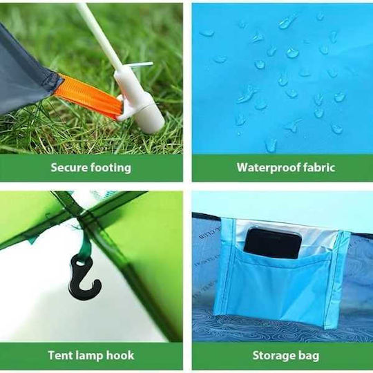 Cort De Camping Igloo Portocaliu Pentru 4 Persoane 200x200x135 Cm