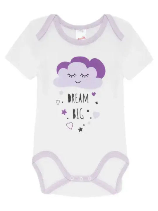 Minerva Short-Sleeved White, Lilac 2pcs