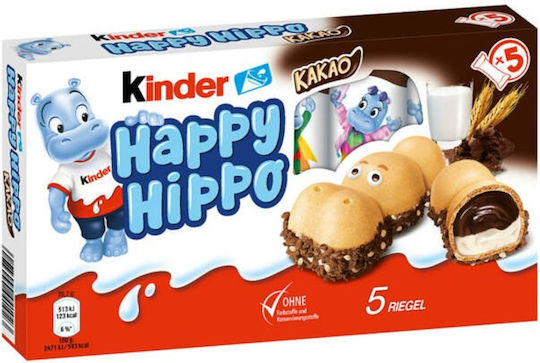 Kinder Γκοφρετάκι Cacao Happy Hippo Kinder (5 τεμ)