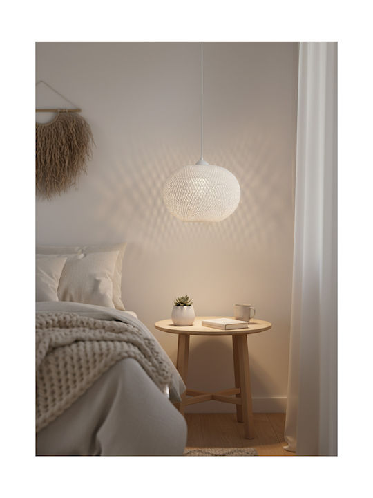 Megapap Visca Pendant Light White Ball with Socket E27 35x35x75cm