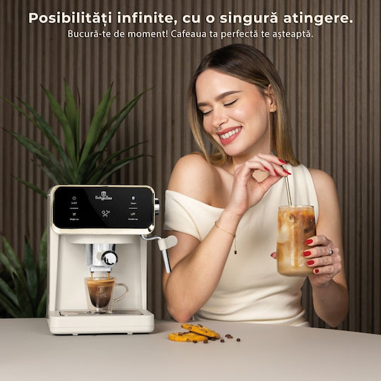 Berlinger Haus Μηχανή Espresso 950W Πίεσης 20bar Γκρι BH-9847