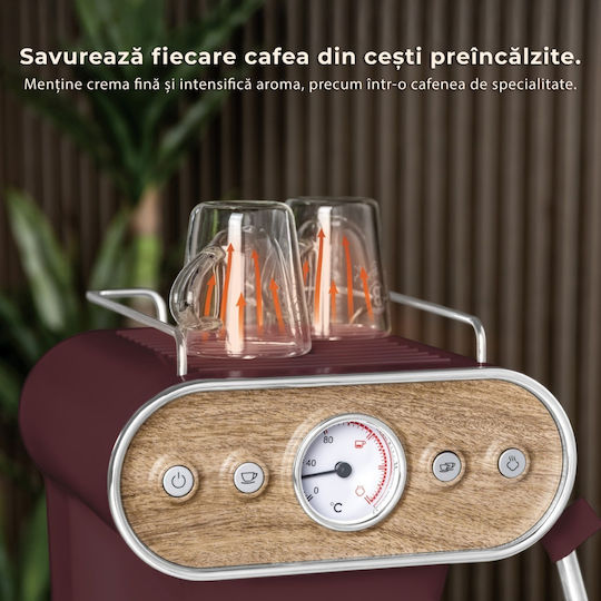 Berlinger Haus Μηχανή Espresso 950W Πίεσης 20bar Γκρι BH-9855