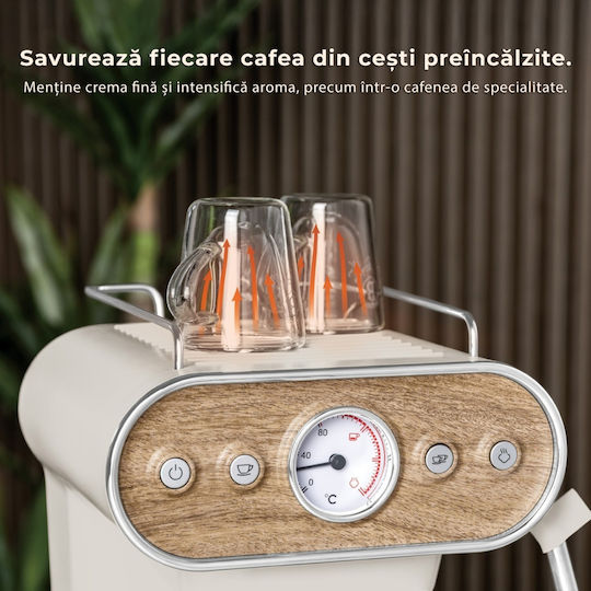 Berlinger Haus Μηχανή Espresso 950W Πίεσης 20bar Γκρι BH-9854