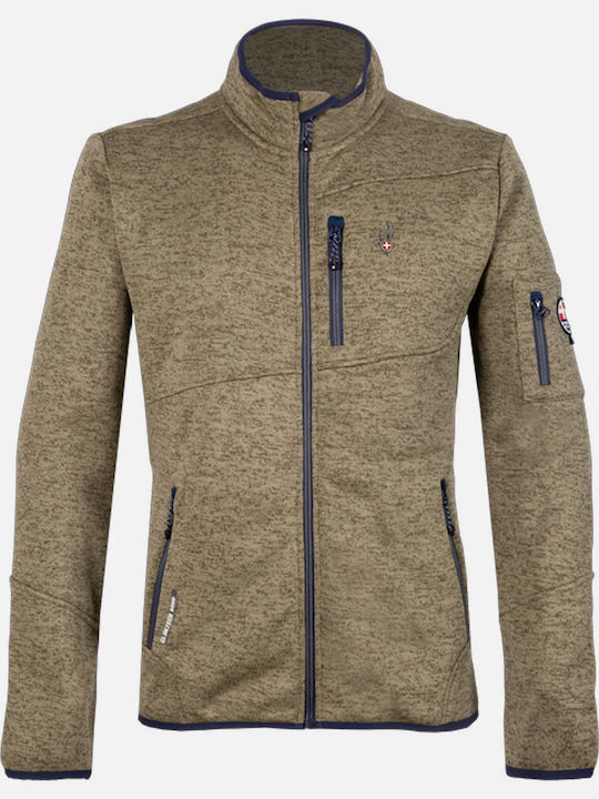 Men's Fleece Cardigan Khaki