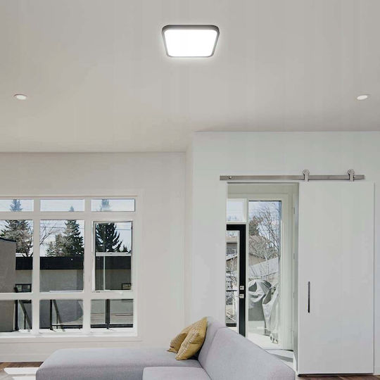 V-TAC Deckenleuchte Badezimmer 25cm Schwarz mit Integrierte LED