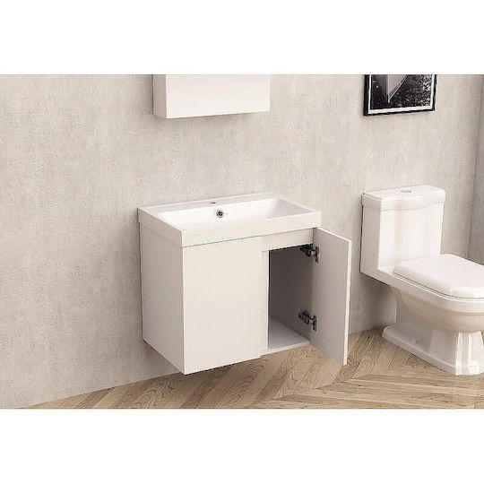 Inter Ceramic Πάγκος με Νιπτήρα Μ60xΒ41xΥ50cm Λευκός Inter Ceramic Πάγκος με Νιπτήρα Μ60xΒ41xΥ50cm Λευκός