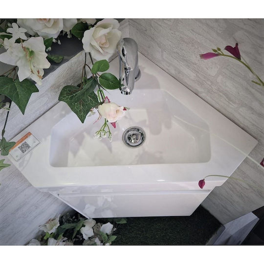 Inter Ceramic Blat cu Lavoar L50xW39.7xH39.7cm Alb